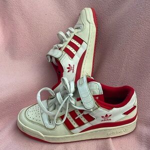 COPY - Men's Casual Adidas Forum 84 Low Cloud White Red Candy Cane | size 8.5